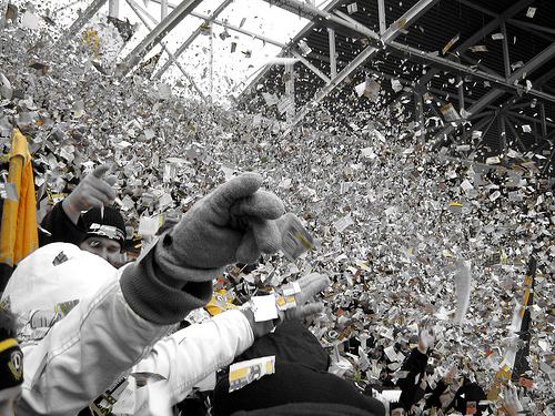 Dynamo Dresden Fans Showered in Confetti Dynamo Dresden fans showered in confetti