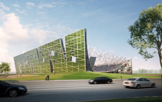 Dalian Stadium rendering -- green walls Dalian Stadium rendering -- green walls
