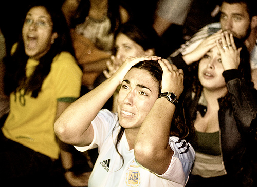 Argentina in World Cup 2006 As Argentina fight to qualify for World Cup 2010 this week, here's a reminder of the 2006 World Cup, as Argentinian fans watch their team's fourth penalty saved against Germany.