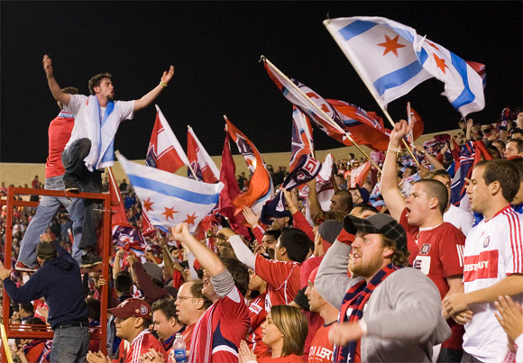 After the Fire's second goal, section 8 somehow got louder. After the Fire's second goal, section 8 somehow got louder.
