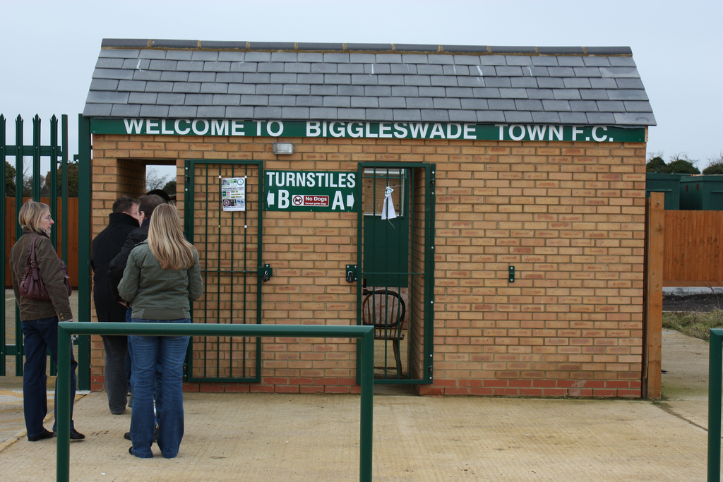 Biggleswade Town's Carlsberg Stadium, versus Croydon in the fourth round of the FA Vase, 17 January 2009. Biggleswade Town's Carlsberg Stadium, versus Croydon in the fourth round of the FA Vase, 17 January 2009.