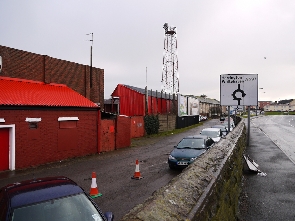 Borough Park, the 2,500 capacity home of Workington AFC in the Conference North, the sixth tier in English football. Borough Park, the 2,500 capacity home of Workington AFC in the Conference North, the sixth tier in English football.
