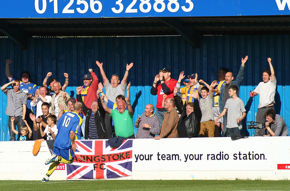 Celebration, Basingstoke Town 4 Hartley Wintney 0, The Camrose, Basingstoke - October 2011 Celebration, Basingstoke Town 4 Hartley Wintney 0, The Camrose, Basingstoke - October 2011