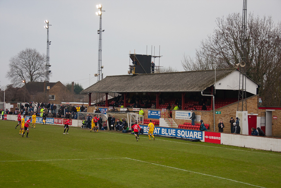 The grandstand picture has now been demolished. Hayes & Yeading vs. Kidderminster Harriers, Church Road, Hayes - January 2011 The grandstand picture has now been demolished. Hayes & Yeading vs. Kidderminster Harriers, Church Road, Hayes - January 2011