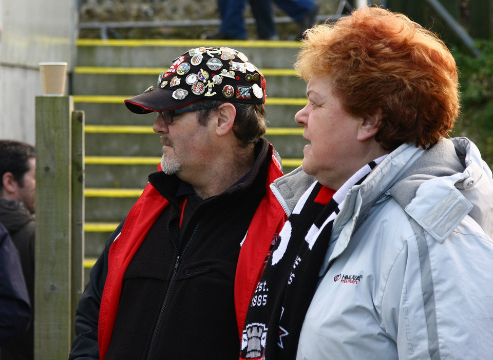 Lewes FC fans at the Dripping Pan Lewes FC fans at the Dripping Pan