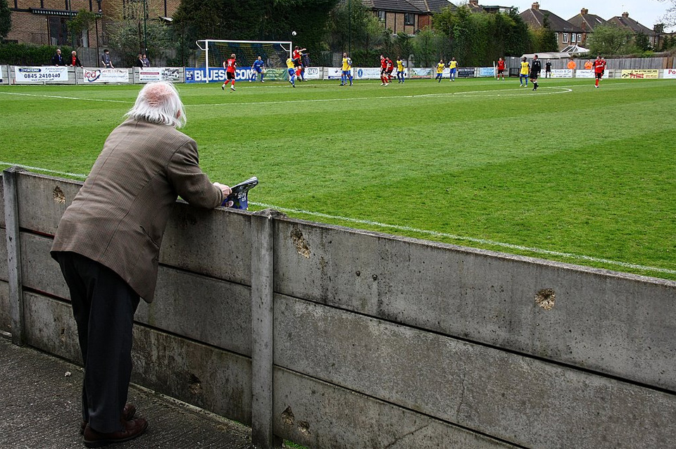 Lonely or Content? Staines Town FC, Wheatsheaf Park - April 2011 Lonely or Content? Staines Town FC, Wheatsheaf Park - April 2011