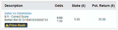 price rush betfair Example of Price Rush on Betfair