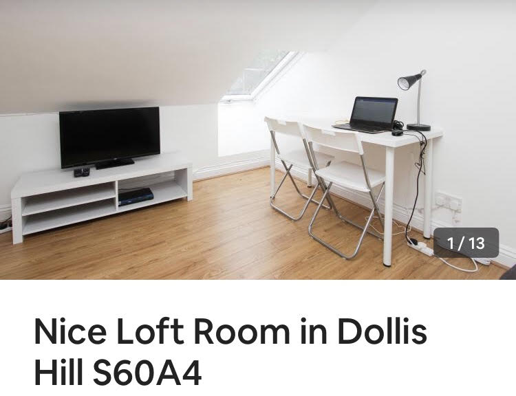 Loft room in Dollis Hill near Willesden Green